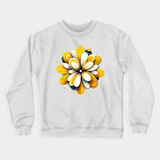 Abstract Yellow Flower Crewneck Sweatshirt